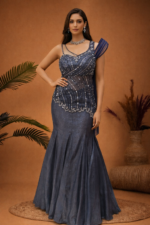 Moonlit Grey Mermaid Lehenga