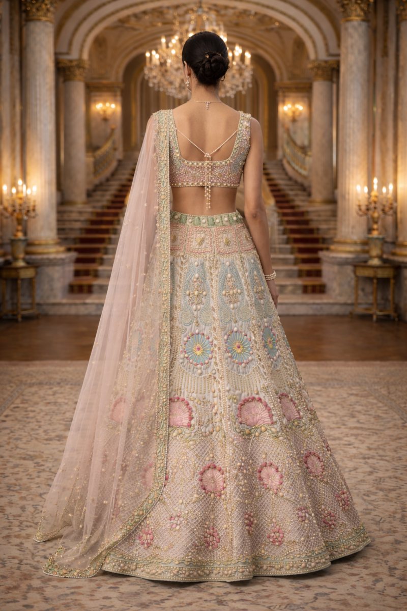 Regal Pastel Floral Lehenga