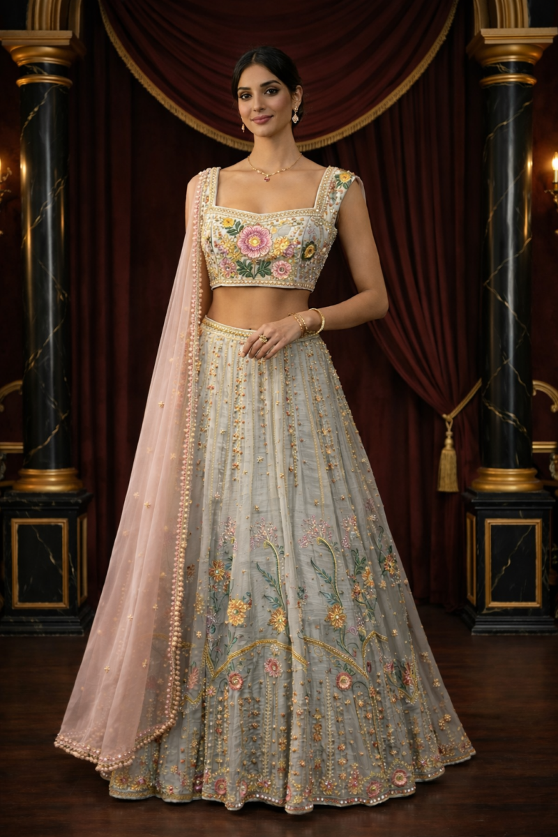 Soft Pastel Embellished Lehenga