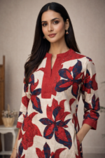 Red Bloom Printed Suit Set