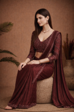 Opulent Wine Evening Saree