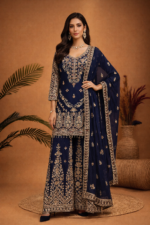 Royal Navy Embroidered Sharara Set