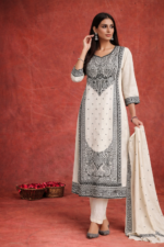 Ivory Black Printed Suit Set