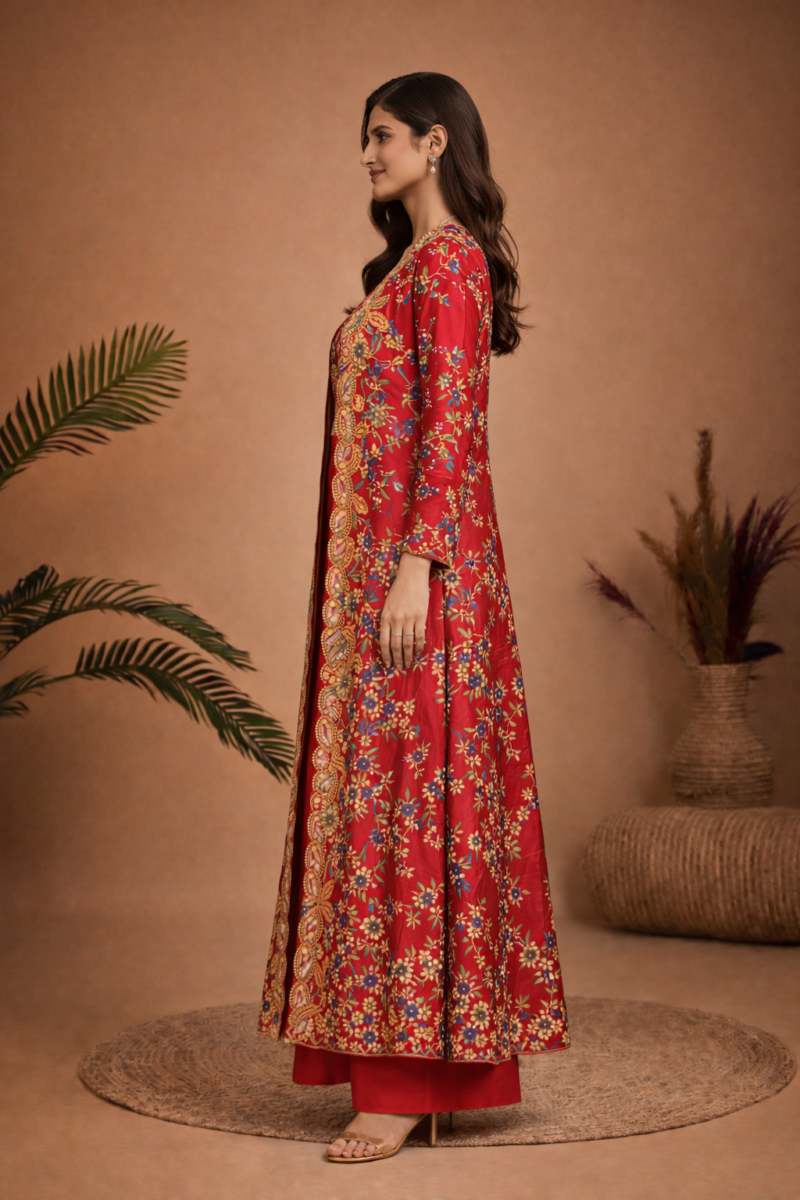 Floral Jacket Style Indo-Western Set