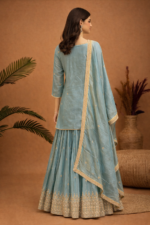 Pastel Embroidered Kurta Sharara Set
