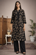 Classic Black Printed Suit Set