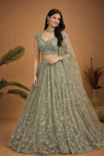 Sage Green Embroidered Lehenga