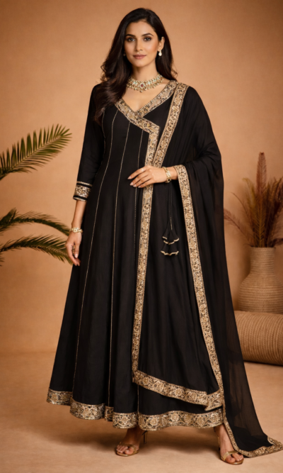 Midnight Black Regal Anarkali