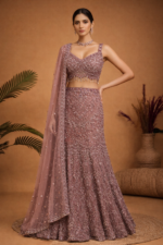Dusty Mauve Embellished Lehenga Set