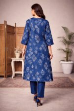 Classic Blue Printed Suit Set