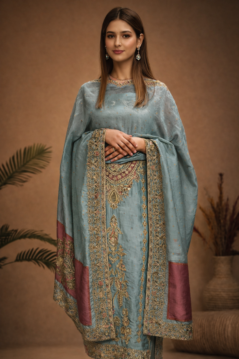 Antique Zari Unstitched Suit