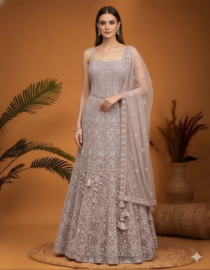 Elegant Baby Pink Designer Lehenga