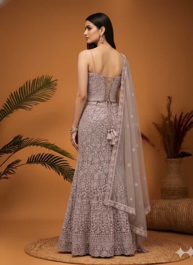 Elegant Baby Pink Designer Lehenga