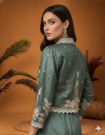 Sage Green Indo-Western Draped Skirt