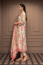 Elegant floral suit set with dupatta
