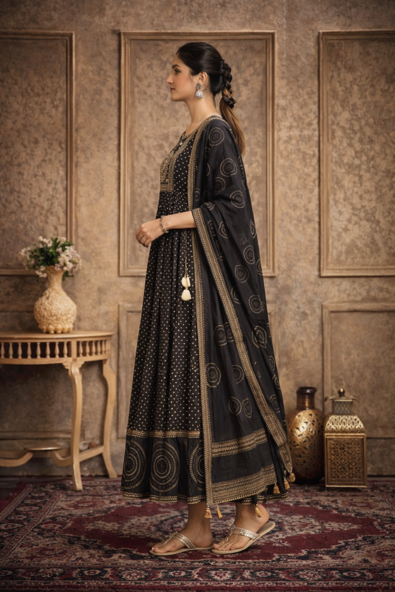 Floral elegance suit set with dupatta