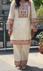 Ivory bloom embroidered co-ord set