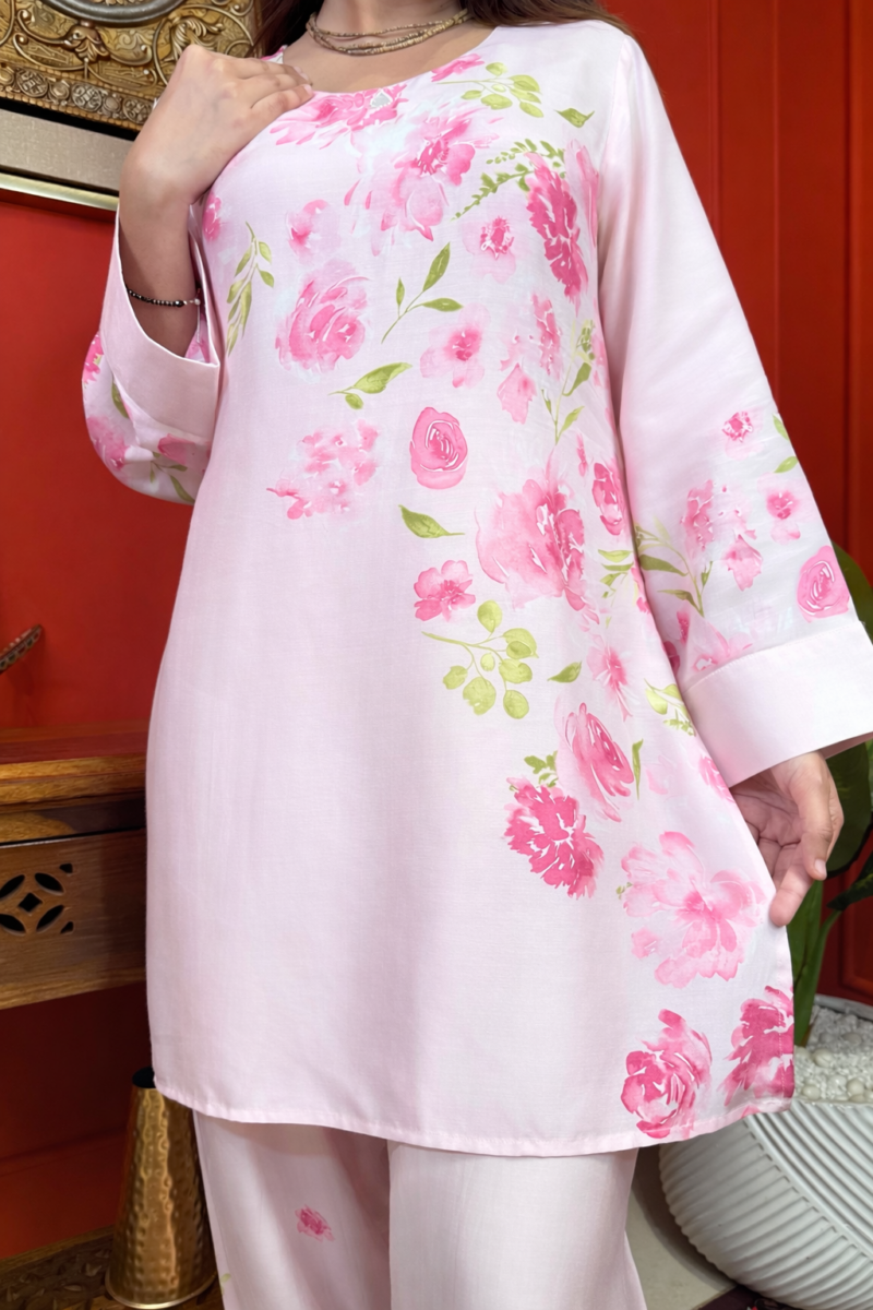 Pink floral bloom farshi salwar suit set