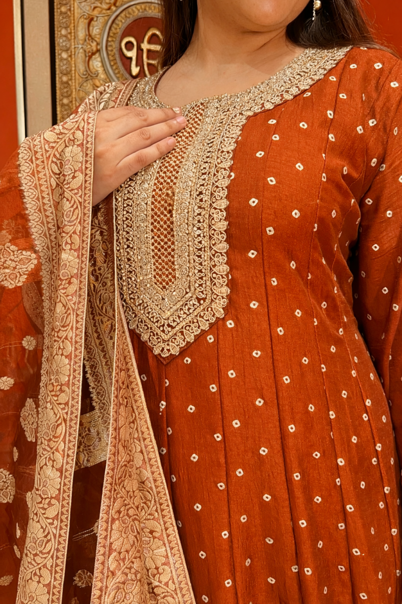 Royal elegant Anarkali suit set with dupatta