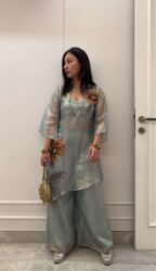 Teal floral glamorous co-ord set