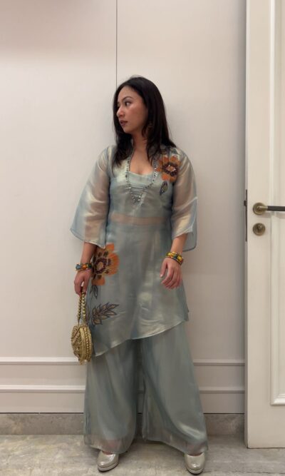 Teal floral glamorous co-ord set