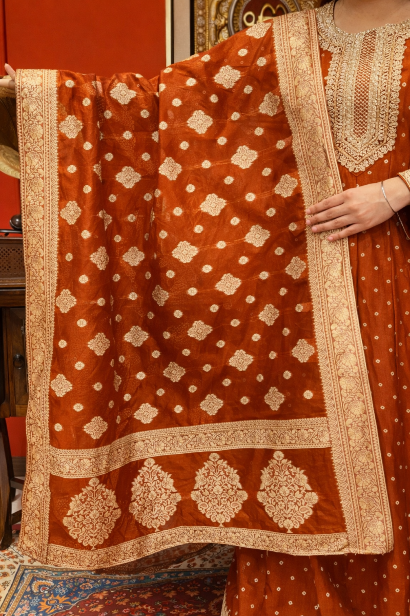 Royal elegant Anarkali suit set with dupatta