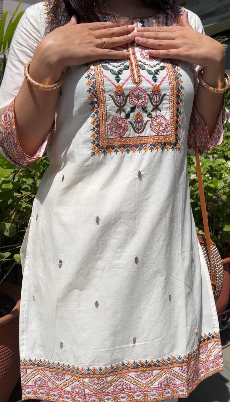 Ivory bloom embroidered co-ord set