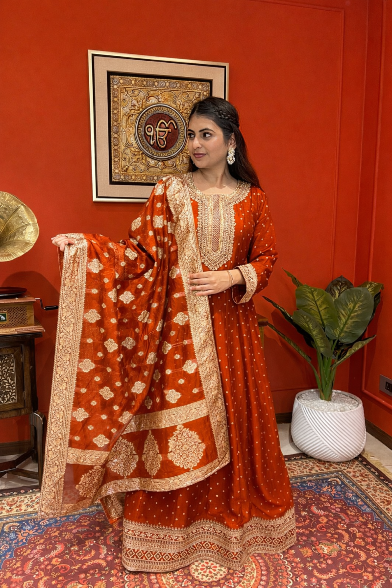 Royal elegant Anarkali suit set with dupatta