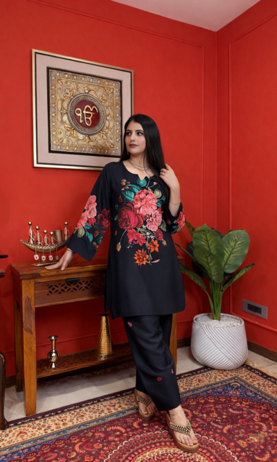 Midnight bloom farshi salwar suit set