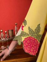 Yellow floral elegant suit set