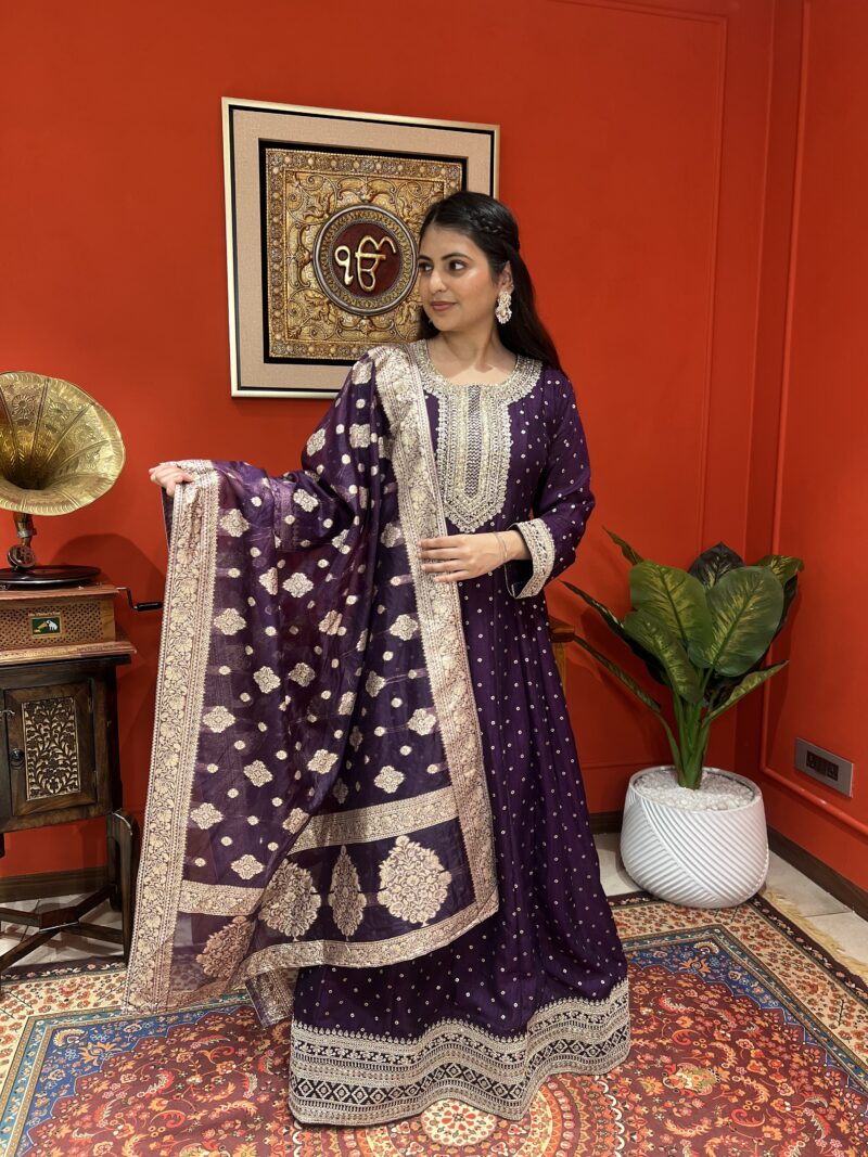 Royal elegant Anarkali suit set with dupatta