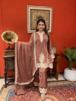Rosewood elegance suit set with dupatta