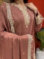 Rosewood elegance suit set with dupatta