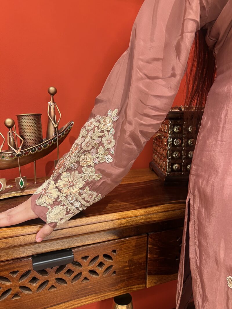 Rosewood elegance suit set with dupatta