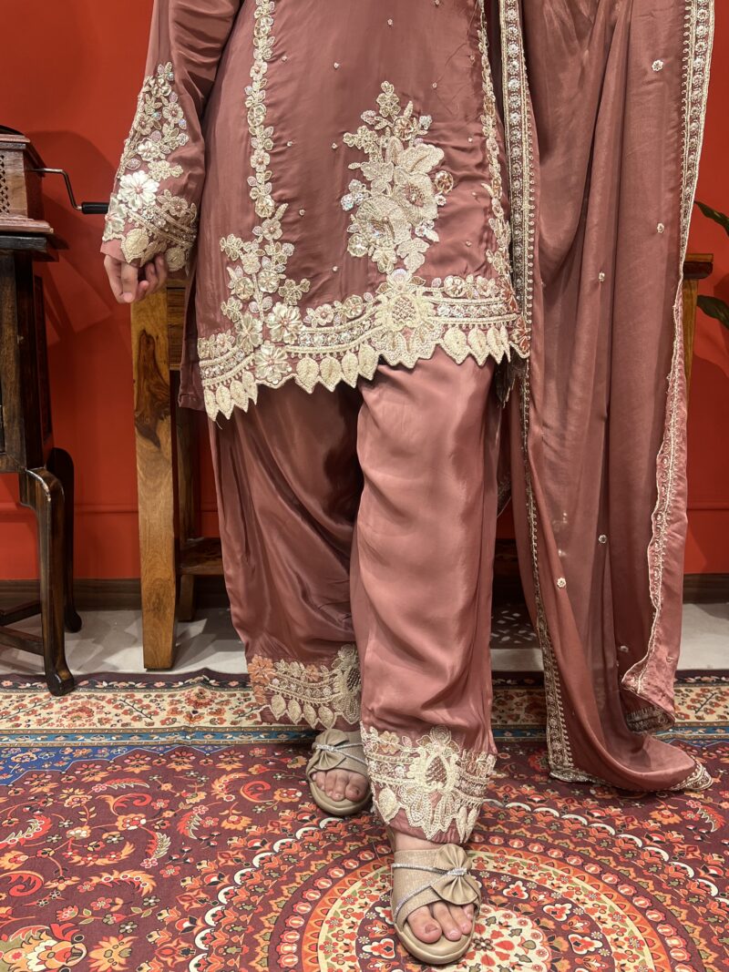Rosewood elegance suit set with dupatta