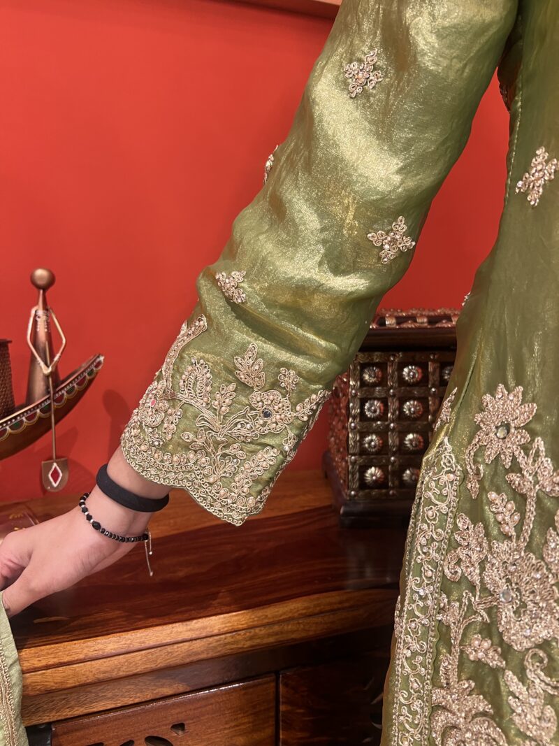 Elegant silk sharara suit set with dupatta