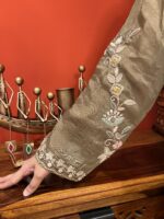 Muted olive blossom suit set with dupatta