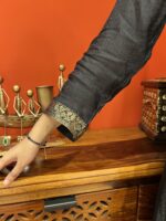 Midnight regal embroidered suit set with dupatta