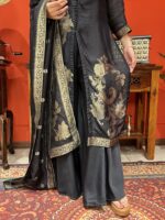 Midnight regal embroidered suit set with dupatta