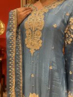 Blue regal elegant suit set with dupatta