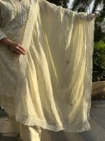 Soft Ivory chikankari suit set with dupatta