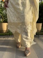 Soft Ivory chikankari suit set with dupatta
