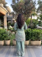 Teal embroidered floral co-ord set