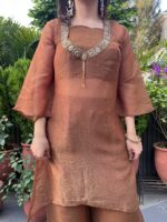 Rust embroidered luxe co-ord set