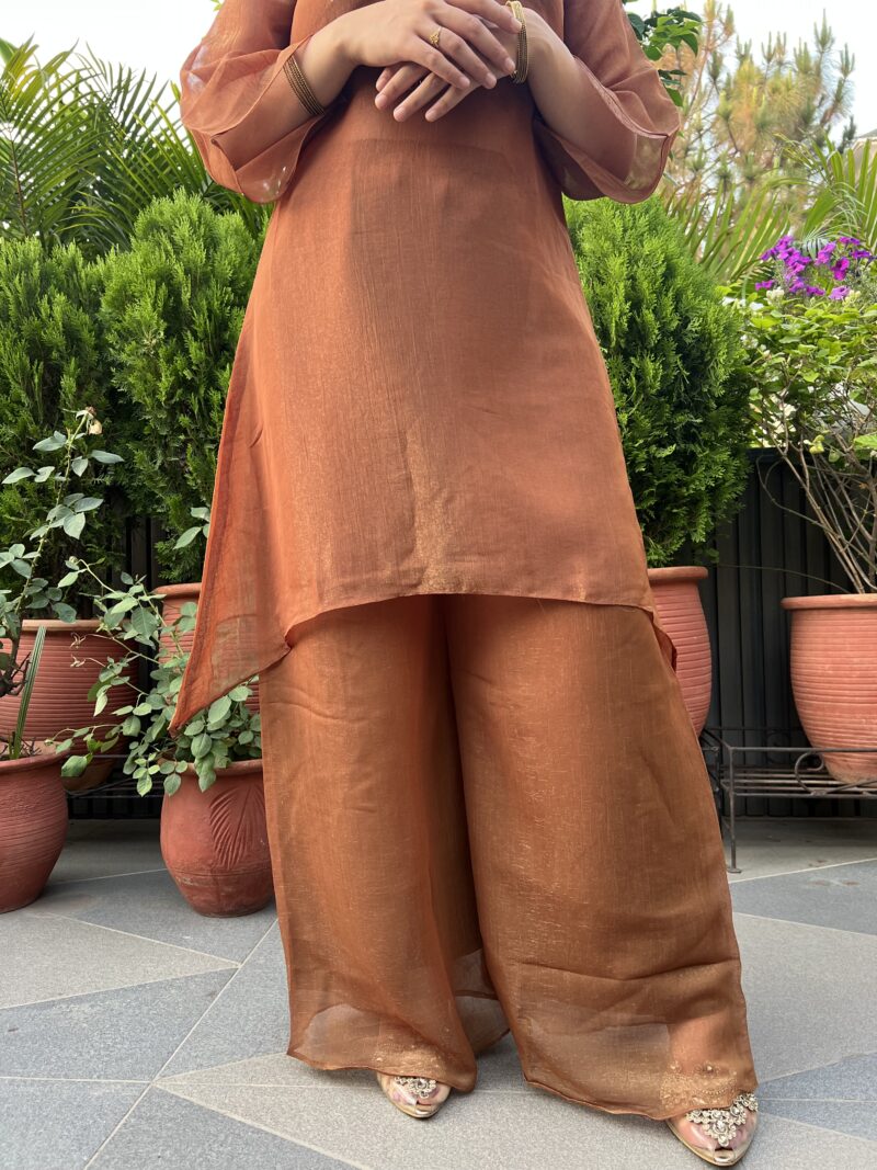 Rust embroidered luxe co-ord set