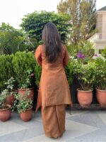 Rust embroidered luxe co-ord set