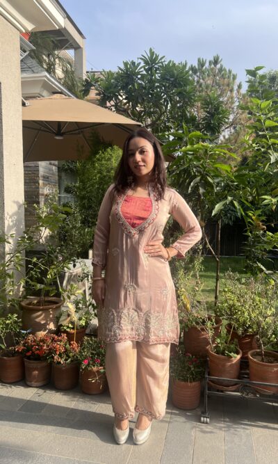 Elegant twin embedded co-ord set