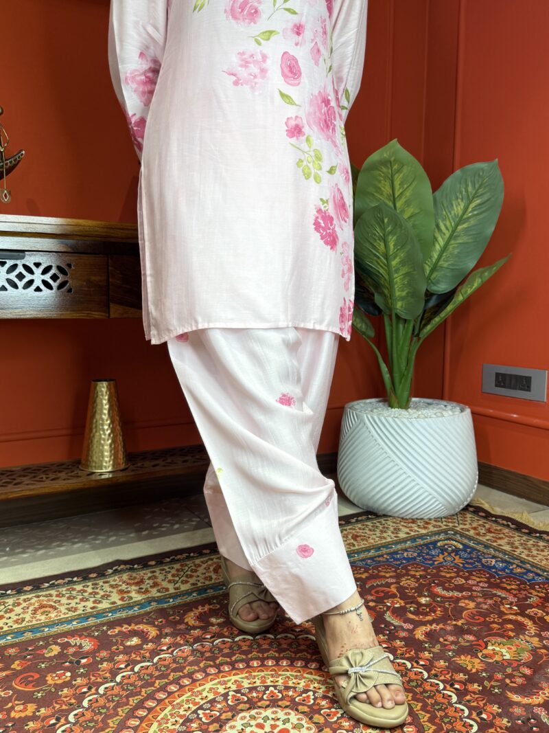 Pink floral bloom farshi salwar suit set
