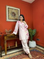 Pink floral bloom farshi salwar suit set