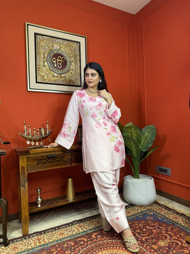Pink floral bloom farshi salwar suit set